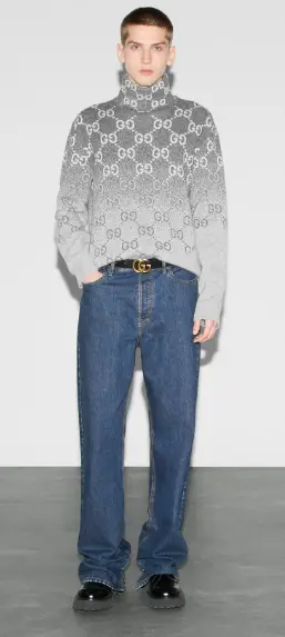 Gucci Pull en jacquard GG en laine coloris dégradé