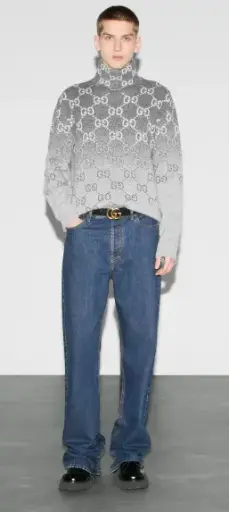 Gucci Pull en jacquard GG en laine coloris dégradé